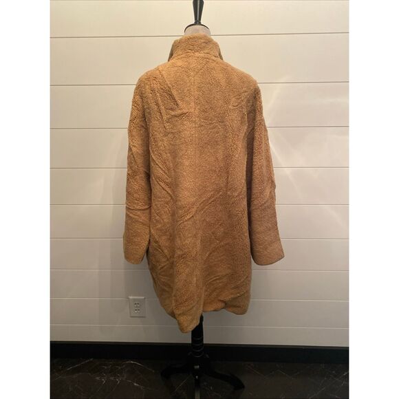 ICONS Cinzia Rocca Fitted Mid Length Coat Women's 12 Lt Camel Wool Blend L/S - Picture 6 of 12